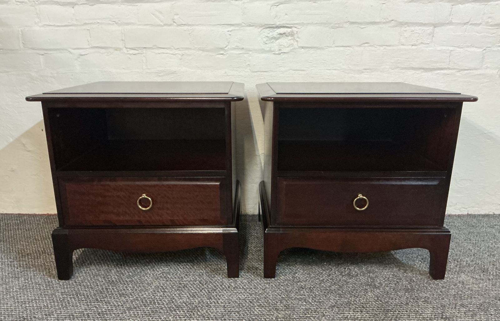 Pair Of Stag Minstrel Bedside Cabinets.