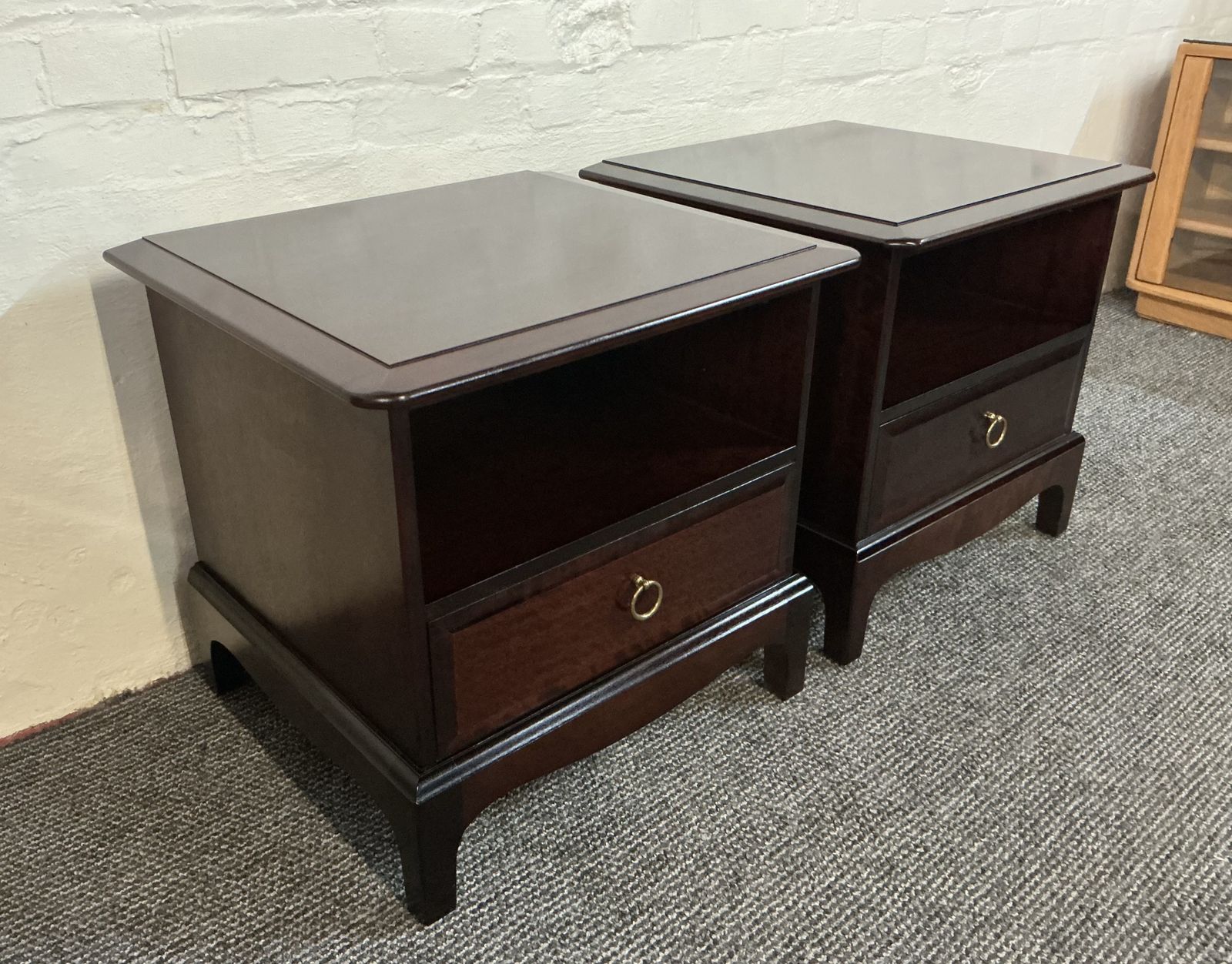 Pair Of Stag Minstrel Bedside Cabinets. photo for sale