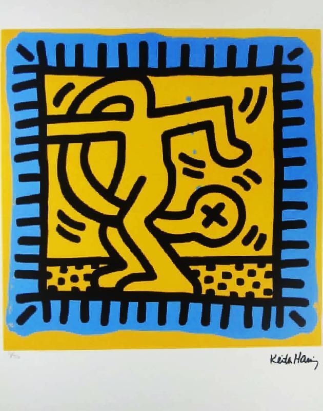 Lithographie en édition limitée Keith Haring, numérotée au crayon, années 1990. photo furniture