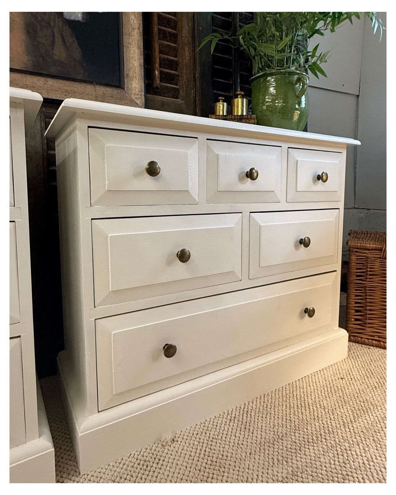 Large Pair Of  Bedside Chests, Bedside Tables  In Au Lait By Farrow And Ball photo Furniture