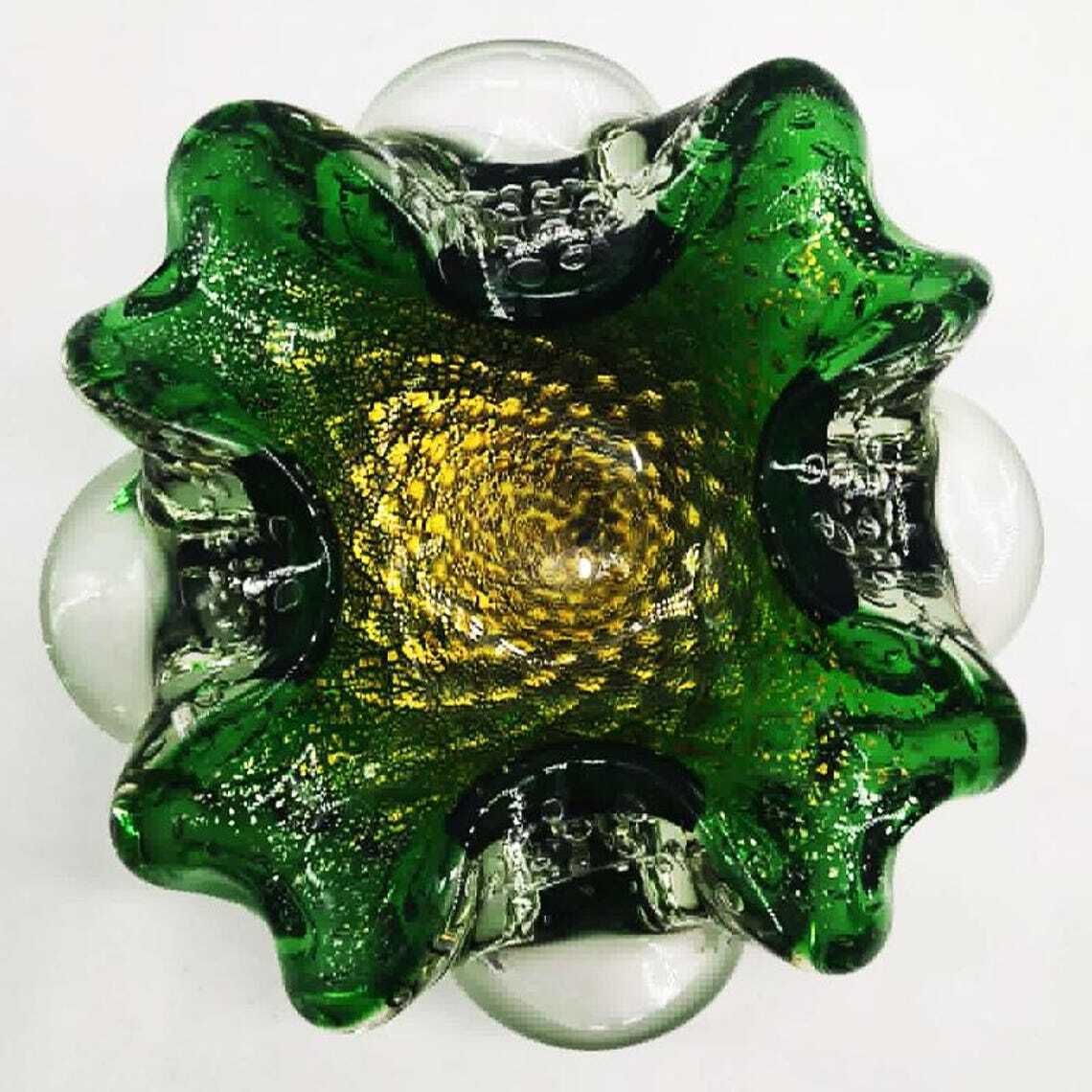 Cendrier ou vide-poche en verre de Murano, années 1960. Fabriqué en Italie. photo vintage