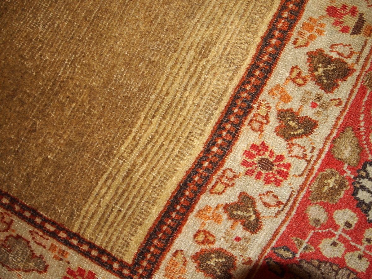 Tapis oriental fait main, 121 cm x 167 cm, laine, vers 1900, beige, rouge, brun photo 1560.0