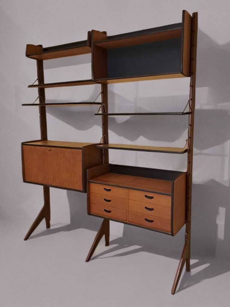 Bibliothèque sur pied Ergo avec secrétaire, scandinave mid-century, années 1960 photo 2100.0