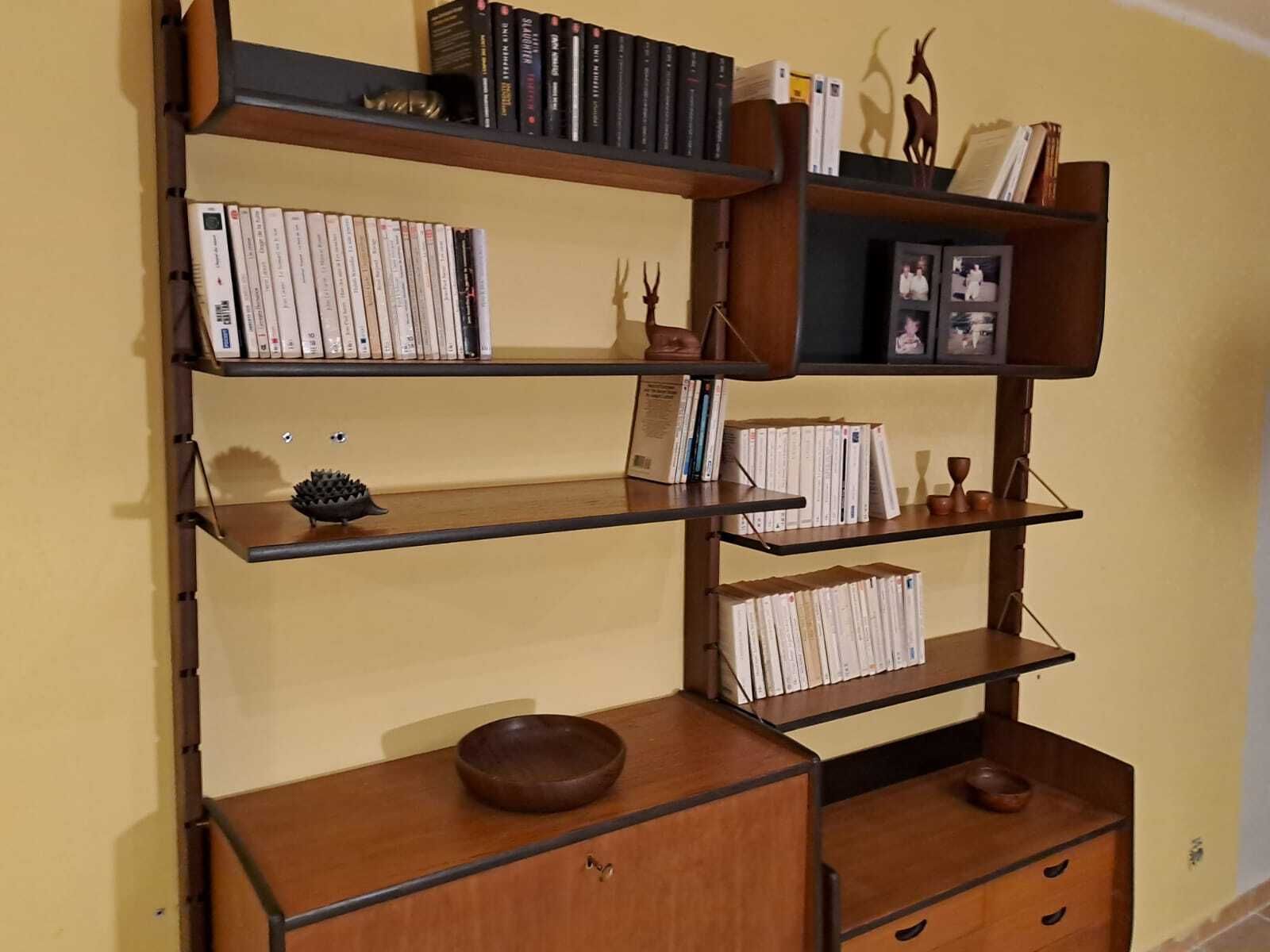 photo furniture Bibliothèque sur pied Ergo avec secrétaire, scandinave mid-century, années 1960