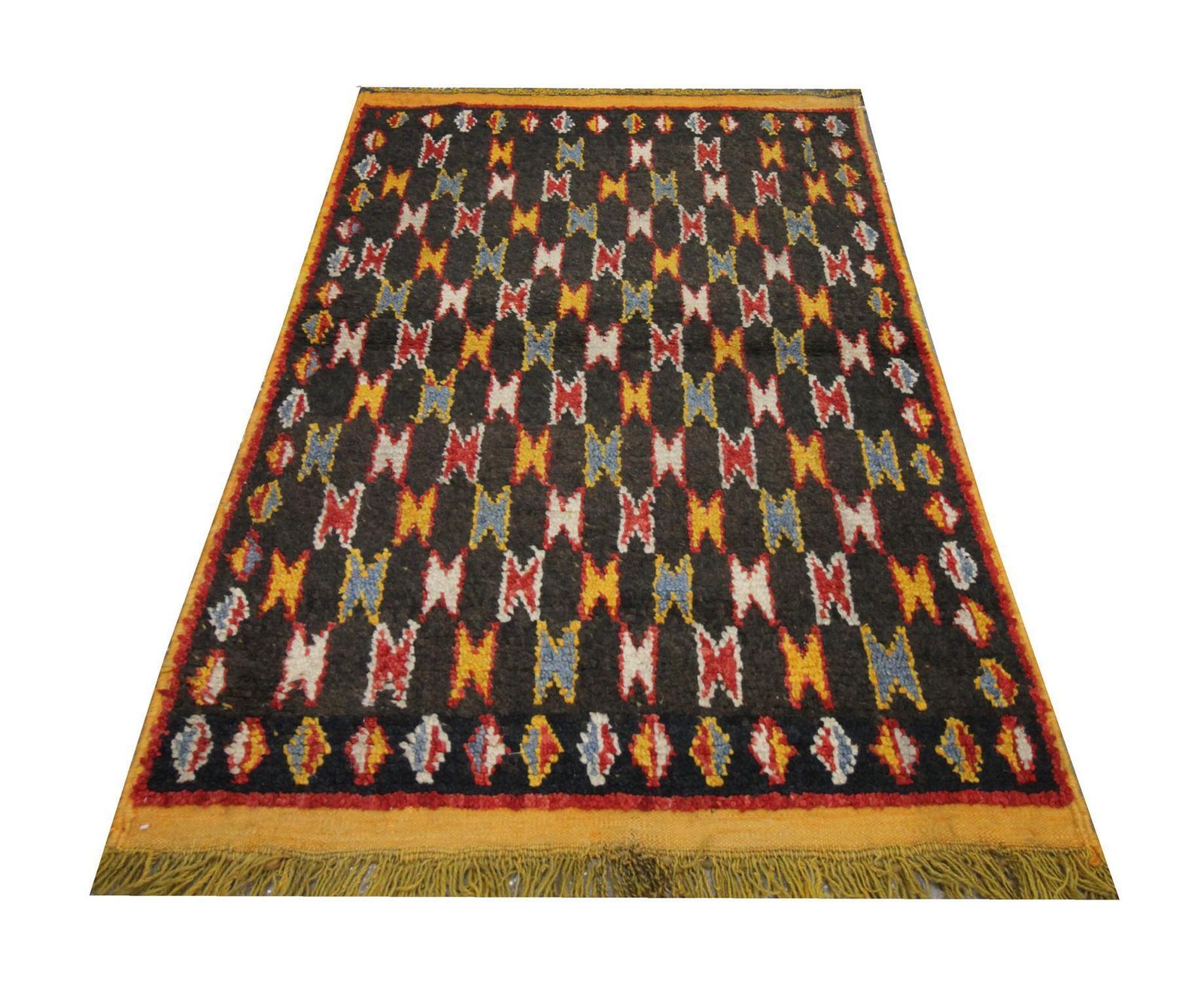 Tapis Gabbeh tissé à la main, laine nouée, motifs primitifs, tribal oriental photo furniture