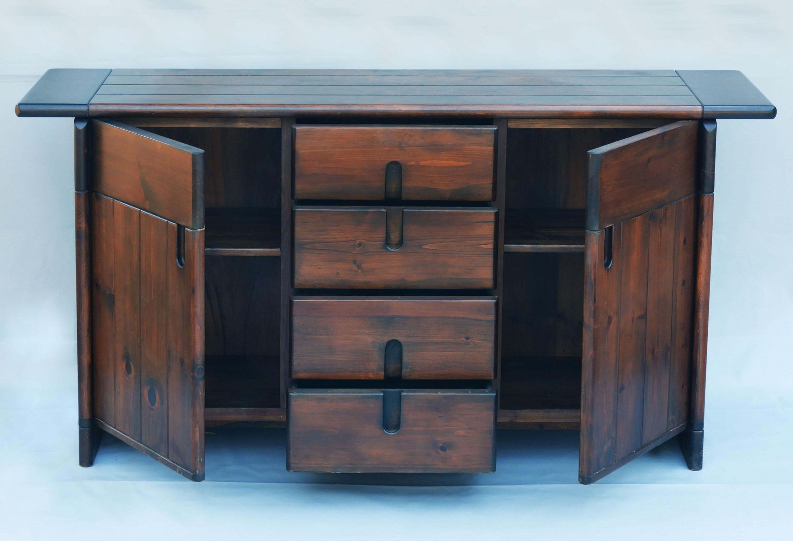 Silvio Coppola Brutalist Solid Pine Sideboard For Fratelli Montina, Italy, 1970s photo 3290.0
