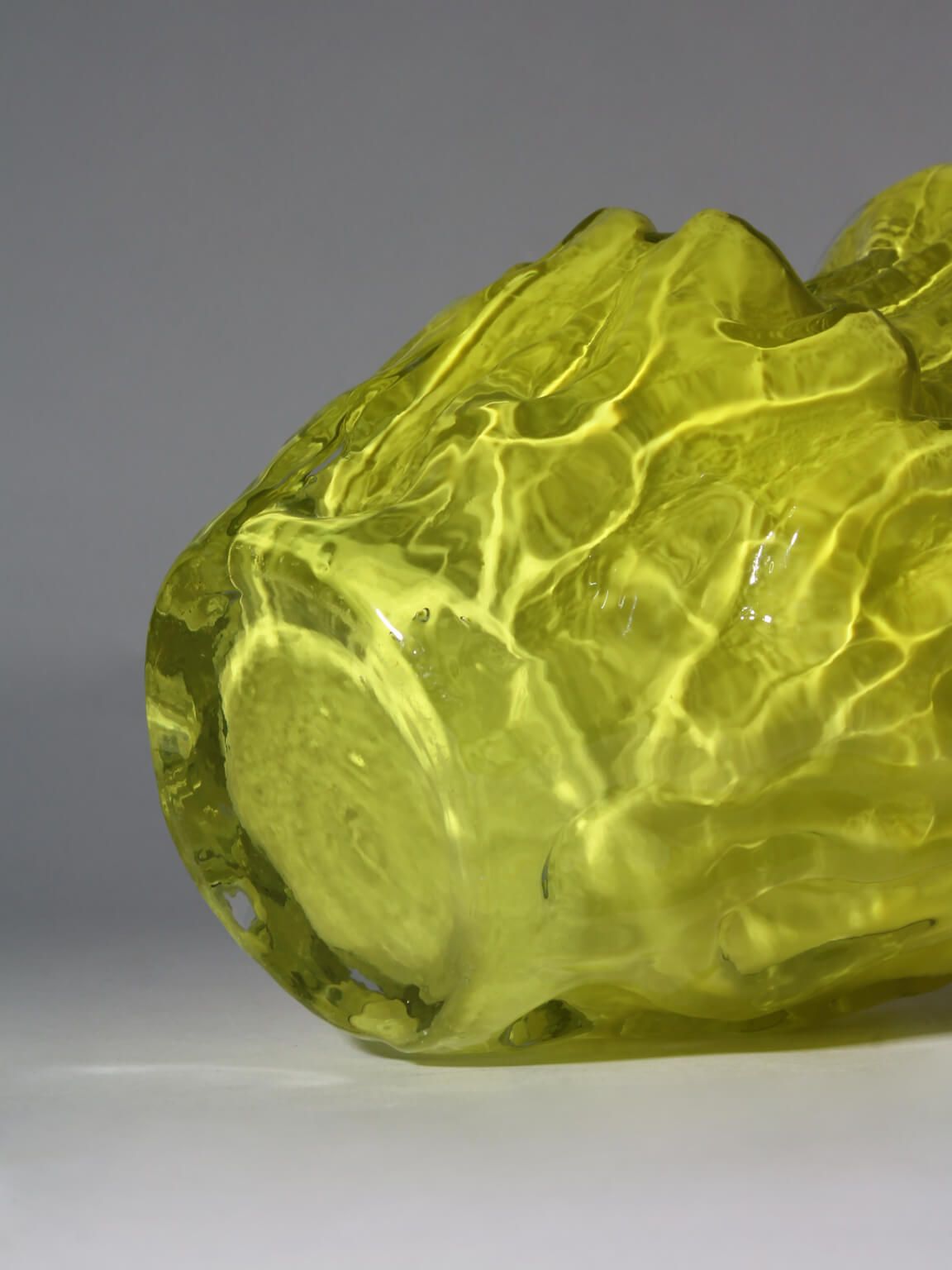 Kurt Wokan Neon Bark Textured Glass Vase, For Ingrid Glashütte photo furniture