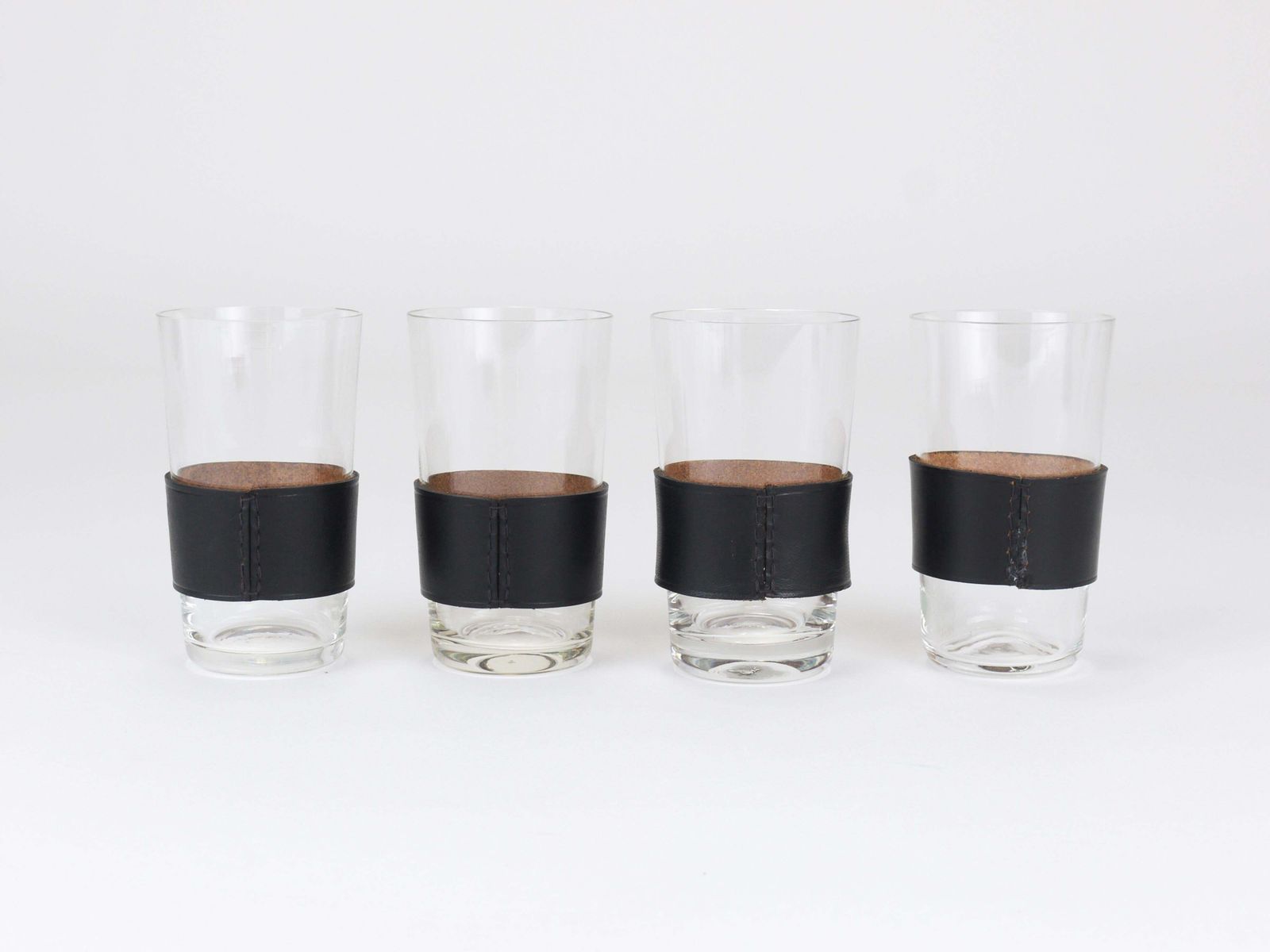 Woonaccessoires Carl Auböck Martini Set Zwart Leer Karaf & Glazen, Oostenrijk, jaren 1950 photo