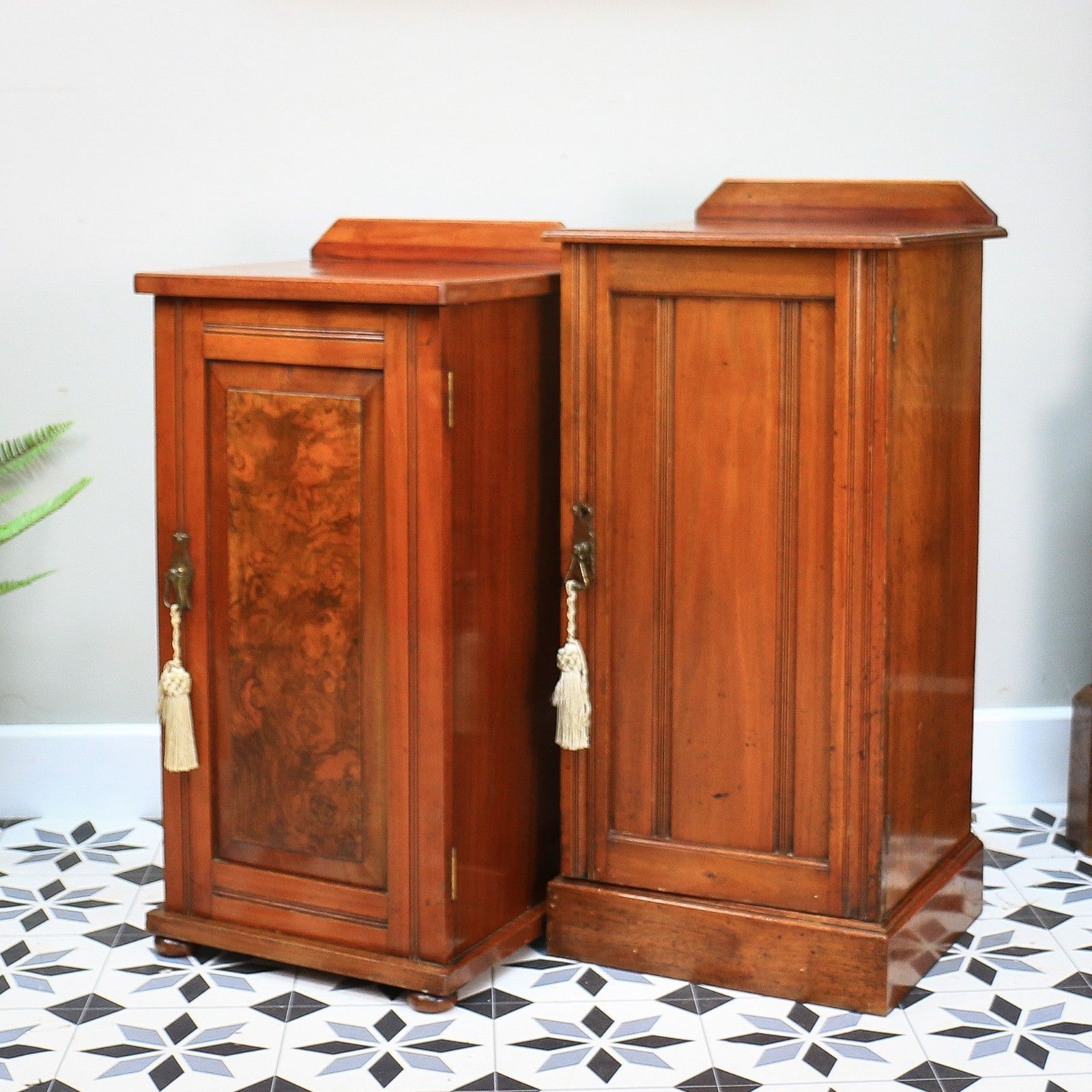 Two Bedside Cabinets Mahogany Late Victorian Early Edwardian photo for sale