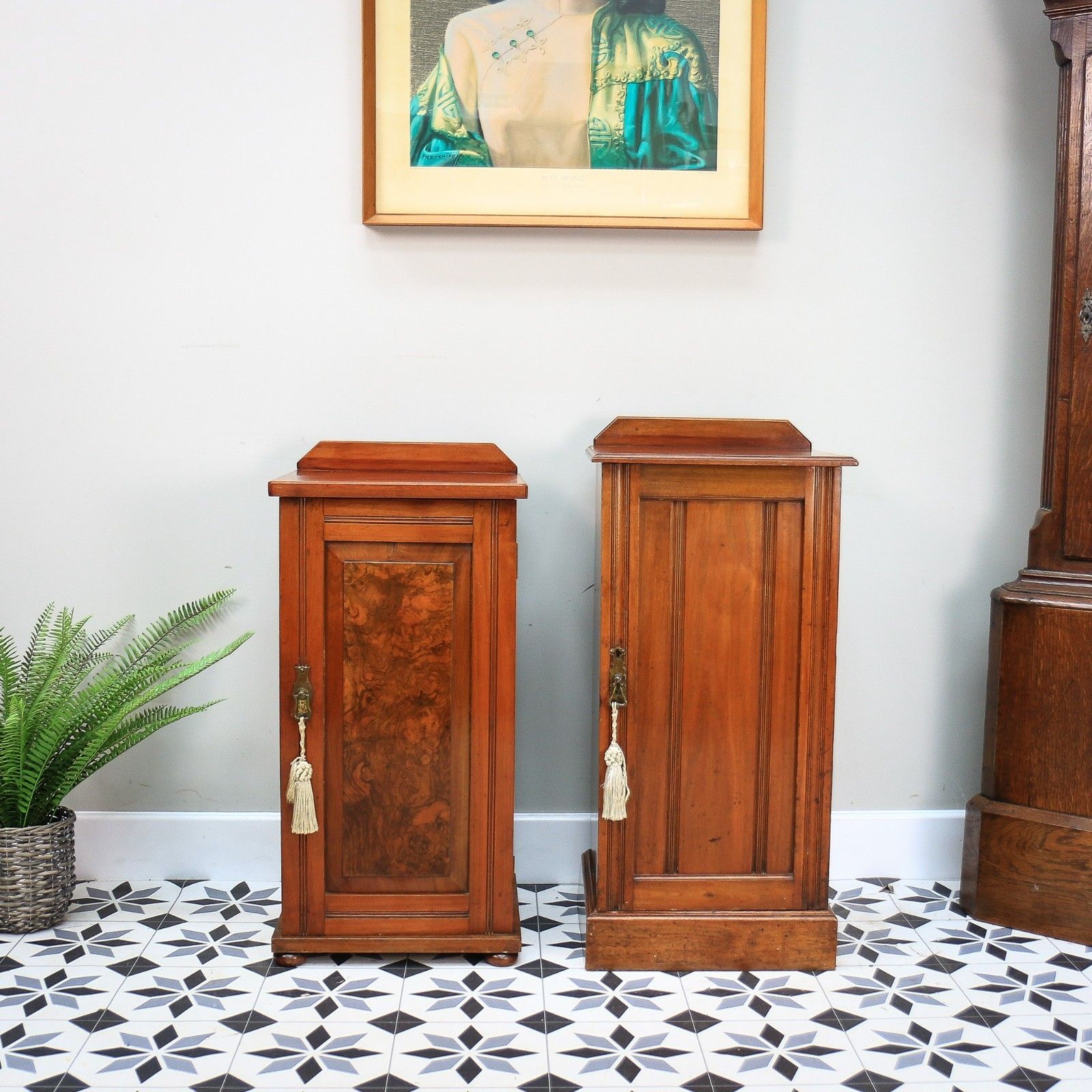 Two Bedside Cabinets Mahogany Late Victorian Early Edwardian photo vinterior