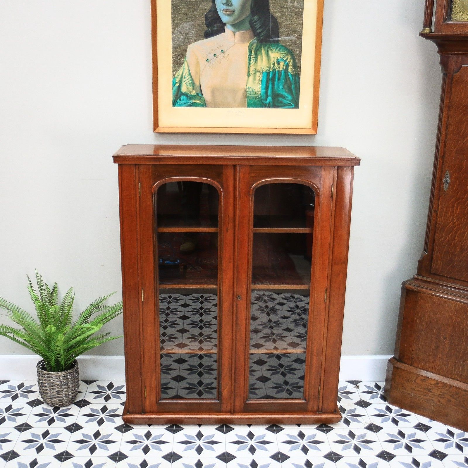 Antique Bookcase Victorian Glazed Bookcase Cabinet In Mahogany photo furniture