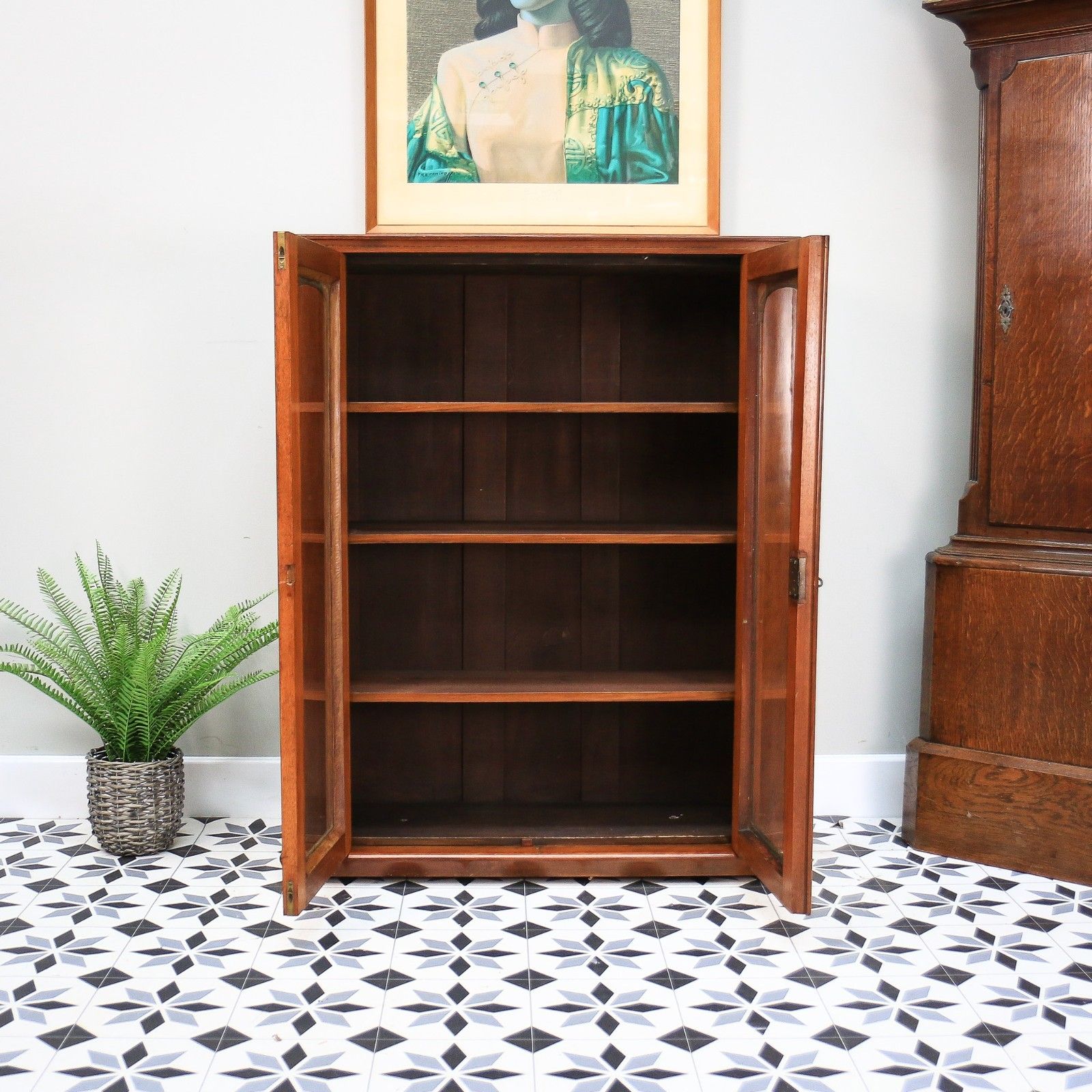 photo furniture Antique Bookcase Victorian Glazed Bookcase Cabinet In Mahogany