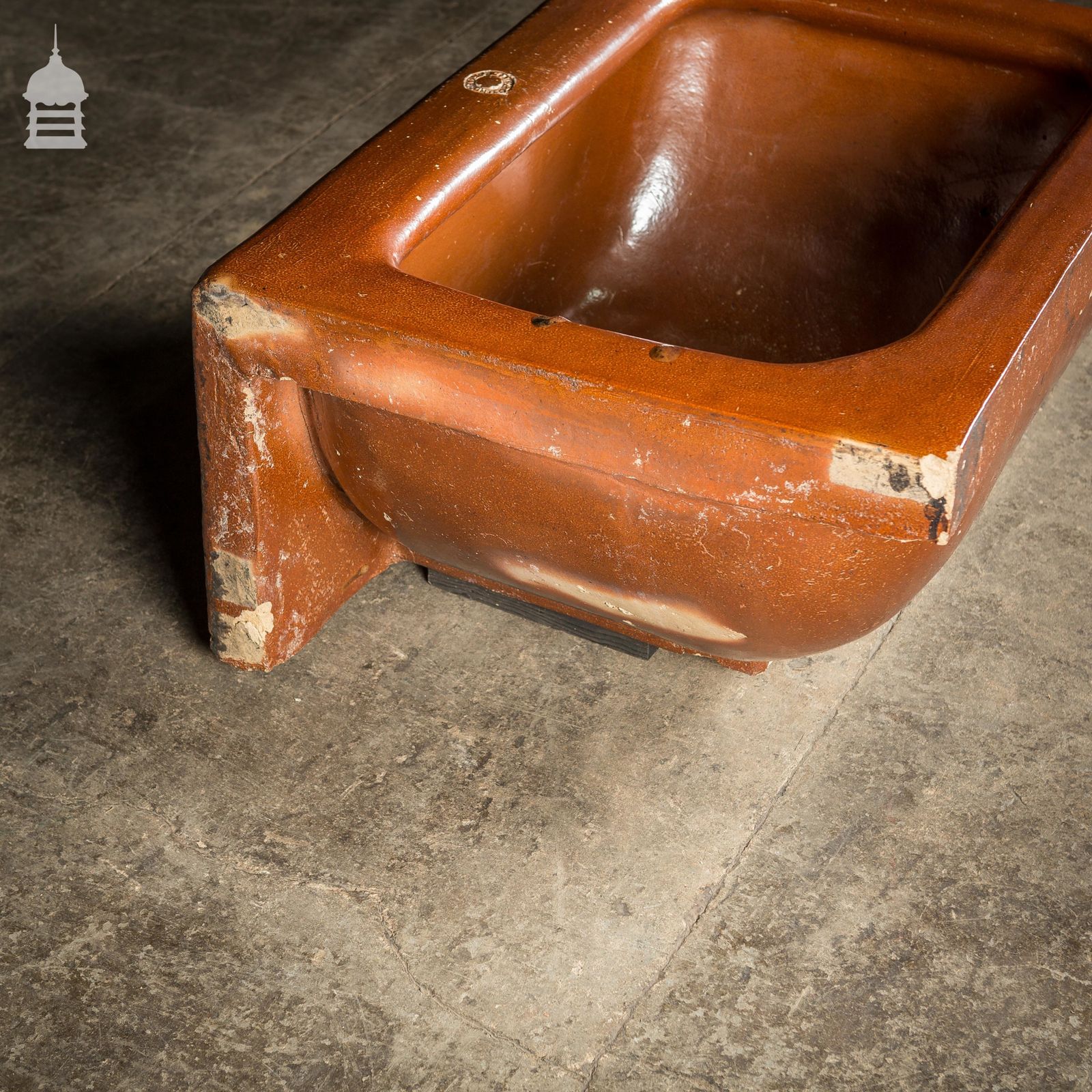 Large Victorian Salt Glaze Orange Peel Ceramic Trough Sink By Oats & Green Ltd Halifax photo vinterior