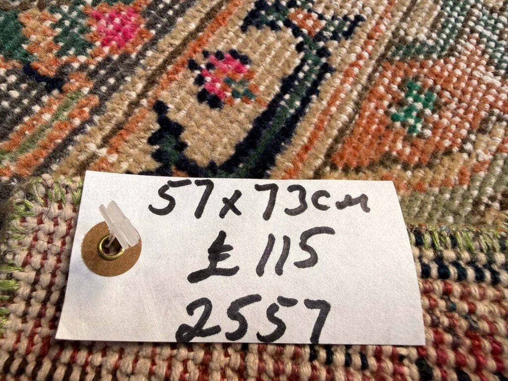 Small Vintage Turkish Rug 57x73 Cm, Short Runner, Shabby, Mini Carpet 2557 photo 115.0