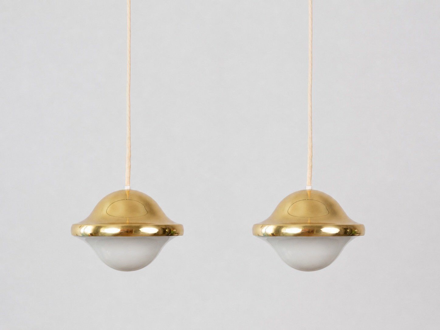 Vintage Deense hanglampen Bubi van Henning Koppel voor Louis Poulsen, 1972, set van 2