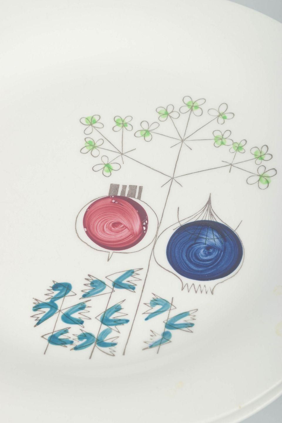 Marianne Westman For Rörstrand. Six Faience Plates. “Pomona” Series, Mid 20th C. photo for sale