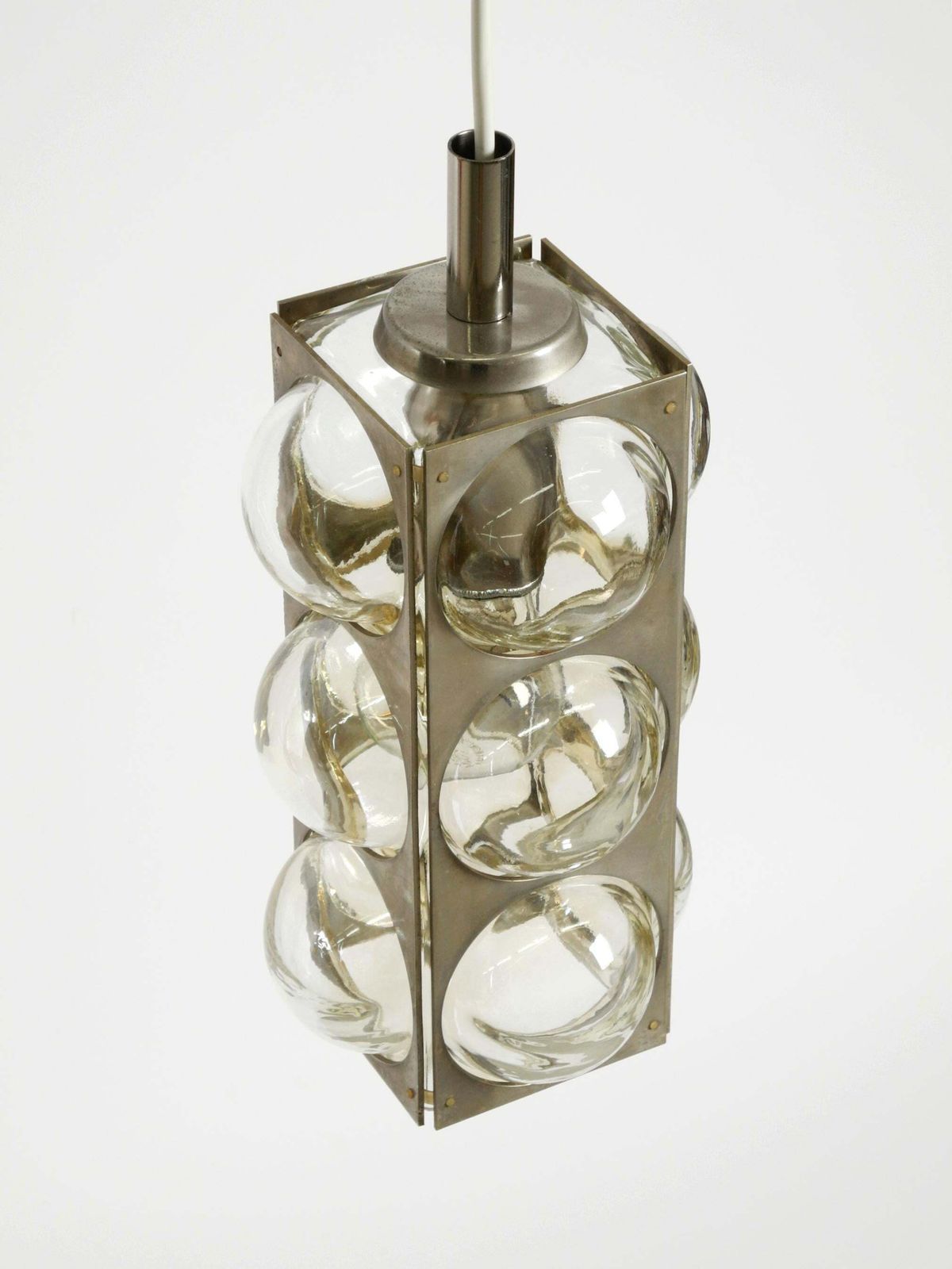 photo furniture Space Age Hanglamp uit de jaren 1960 van Temde, Glas en Vernikkeld Metaal