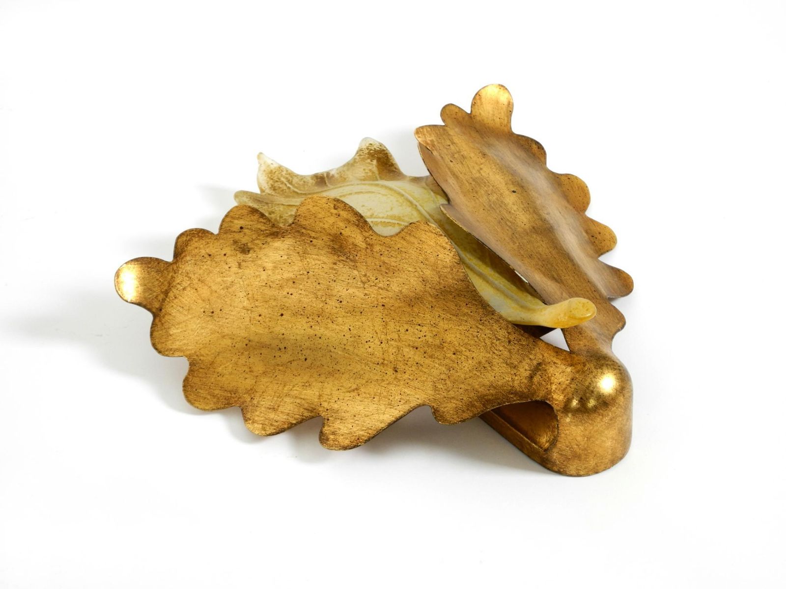 photo furniture Beautiful, Rare Gold Plated Glass And Metal Wall Lamp By Banci Firenze, Italy