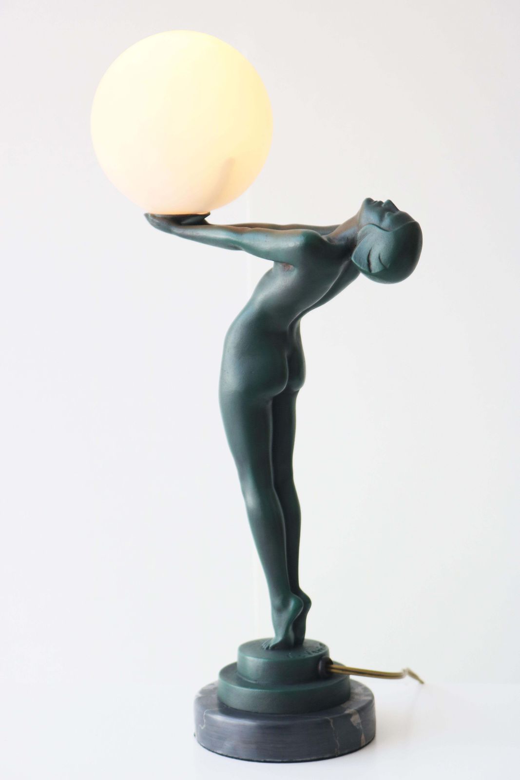 Rare Original Art Deco Lamp “Lueur Lumineuse" By Max Le Verrier 1930 France photo vintage