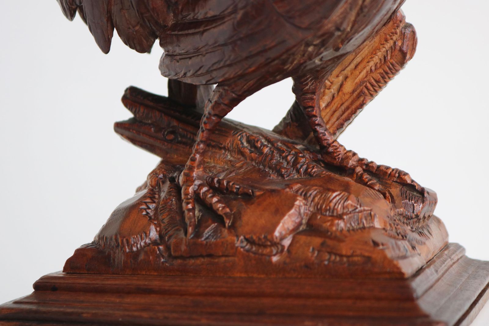 Encrier Forêt-Noire en forme de coq, verre soufflé, sculpté à la main, XIXe siècle, Suisse photo Décoration
