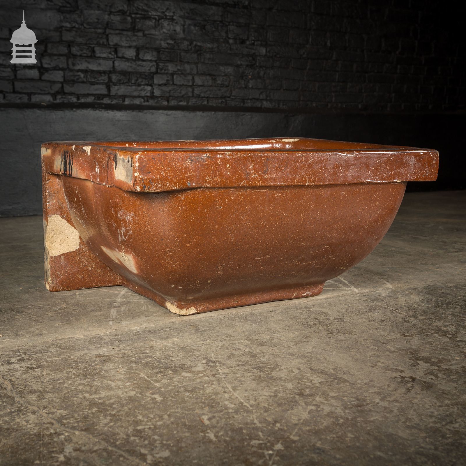 Large Victorian Salt Glaze Orange Peel Ceramic Trough Sink By Oats & Green Ltd Halifax