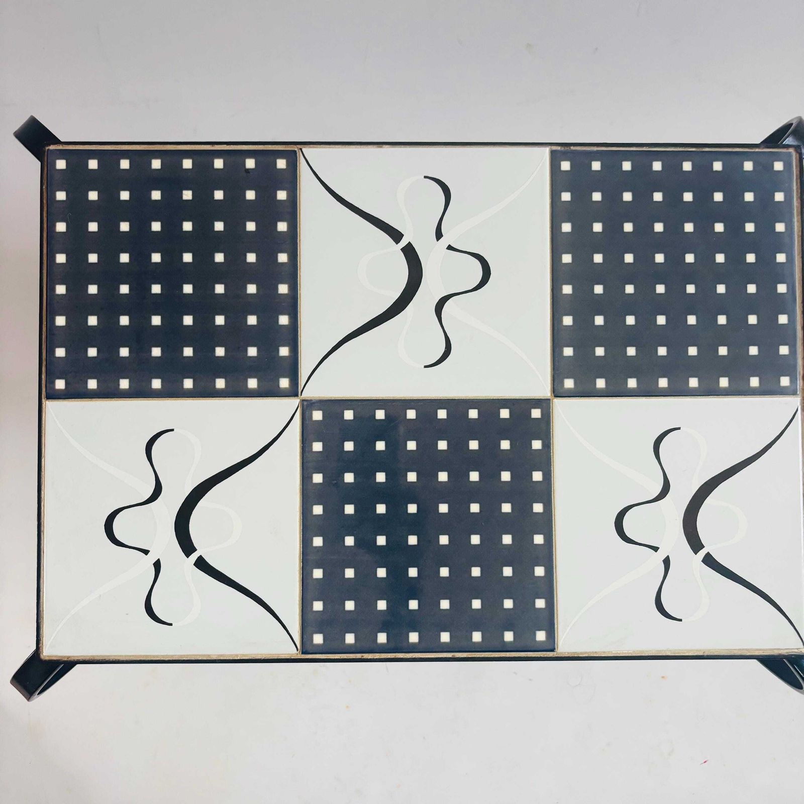 photo furniture Rare Mid Century Modern Ceramic Tile Coffee Table In The Style Of Juliette Belarti, 1960s