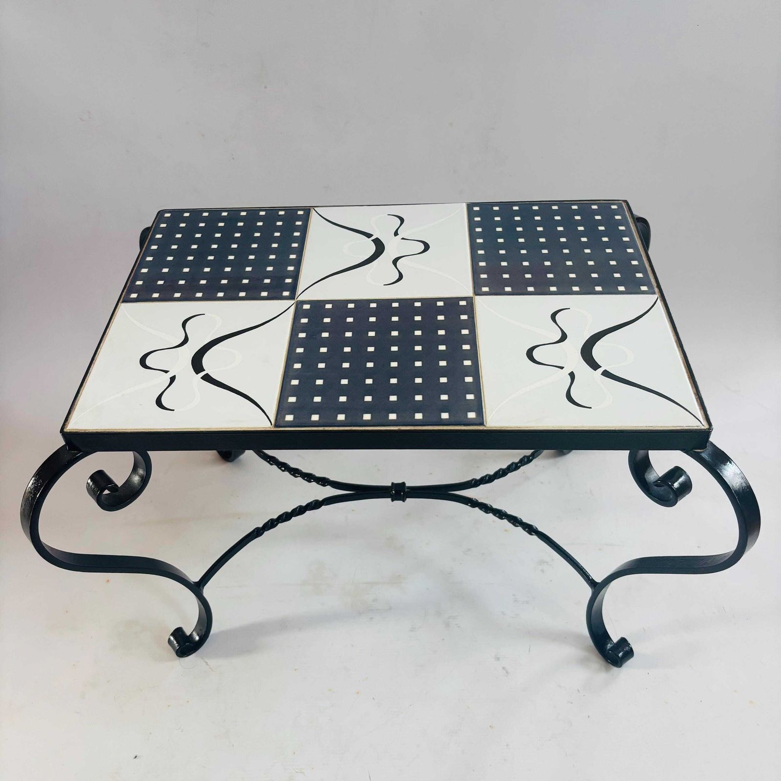 photo buy Rare Mid Century Modern Ceramic Tile Coffee Table In The Style Of Juliette Belarti, 1960s