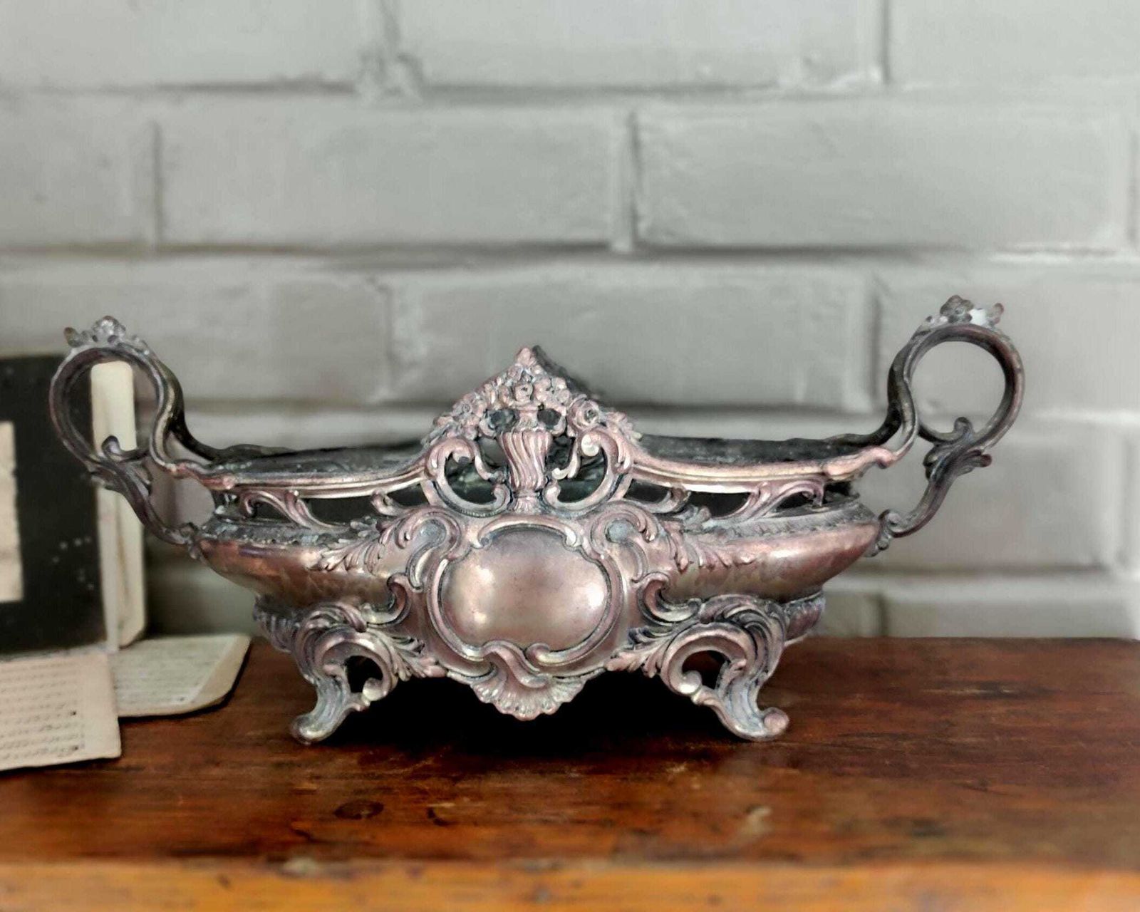 19th Century French Antique Art Nouveau Planter Centerpiece