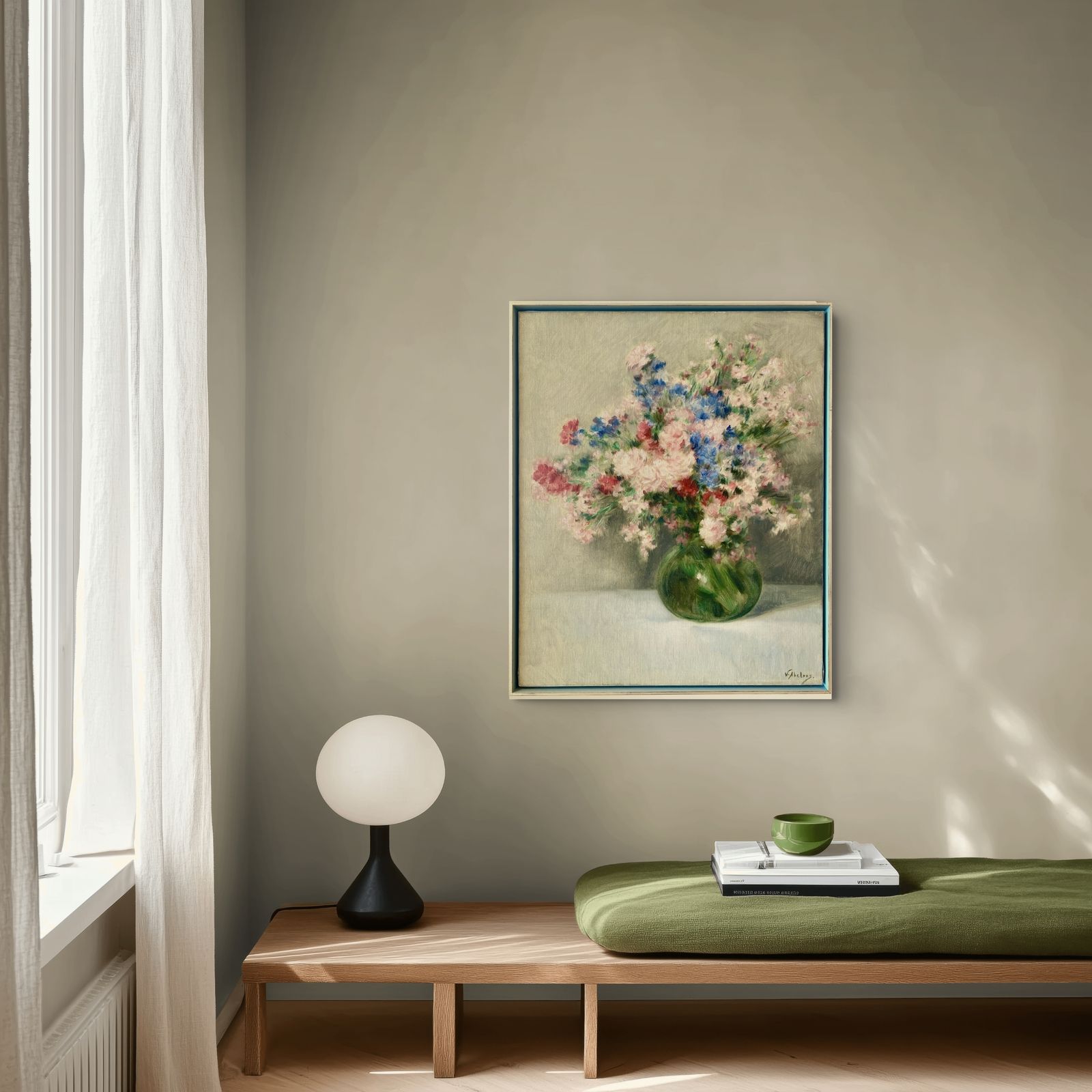 'Bouquet Of Flowers In A Green Vase' By Victor Abeloos (1881 – 1965) photo 3200.0
