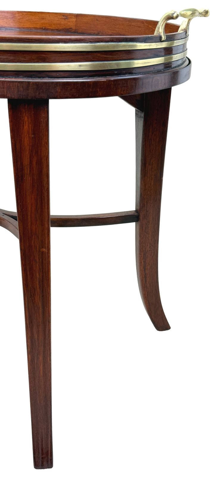 Georgian Mahogany Oval Tray On Stand With Brass Bound Decoration (England, Circa 1800) photo Furniture