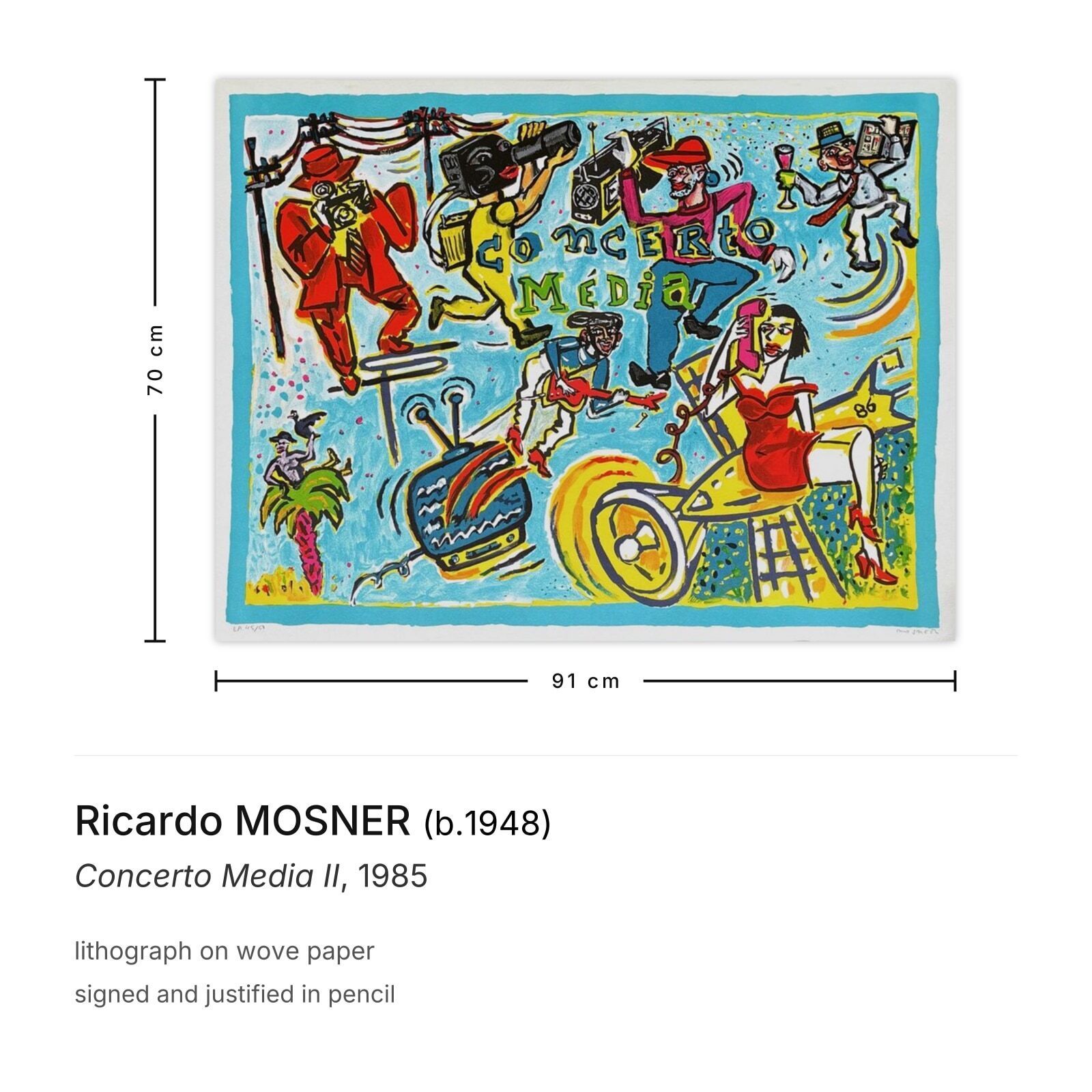 Ricardo Mosner Gesigneerde Lithografie Concerto Media II 1985 photo furniture