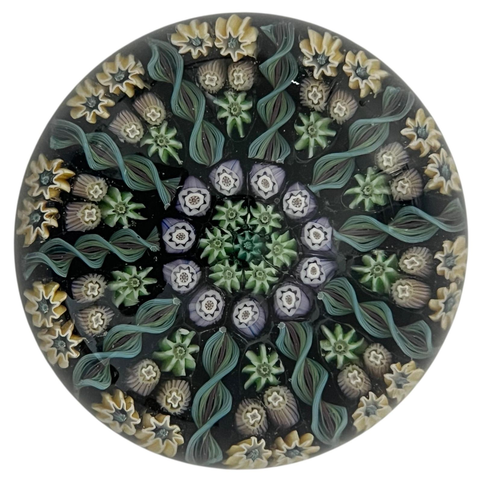 Millefiori Glass Paperweight By Perthshire, Crieff Scotland, Circa 1970's