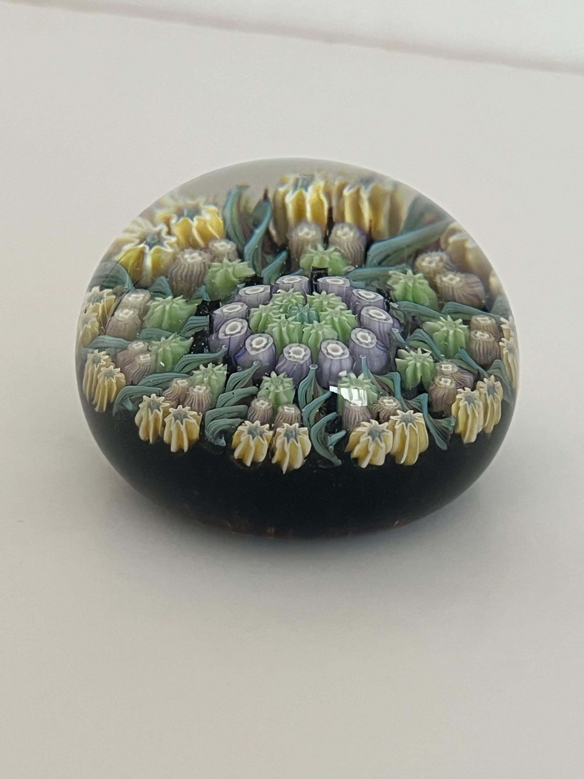 Millefiori Glass Paperweight By Perthshire, Crieff Scotland, Circa 1970's photo furniture