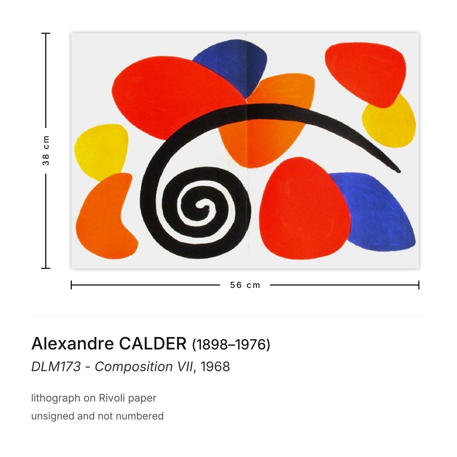 Alexandre Calder Lithograph Dlm173 Composition VII 1968 photo furniture