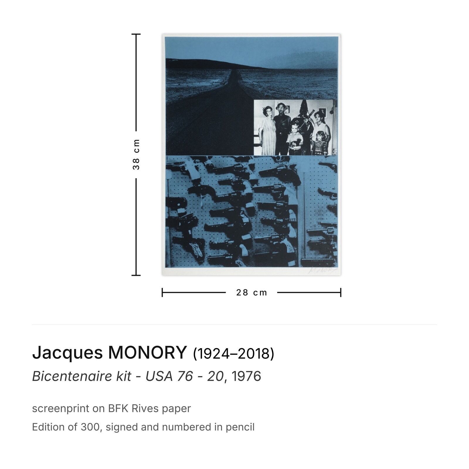 Jacques Monory Gesigneerde Zeefdruk Bicentenaire Kit   USA 76   20 photo furniture