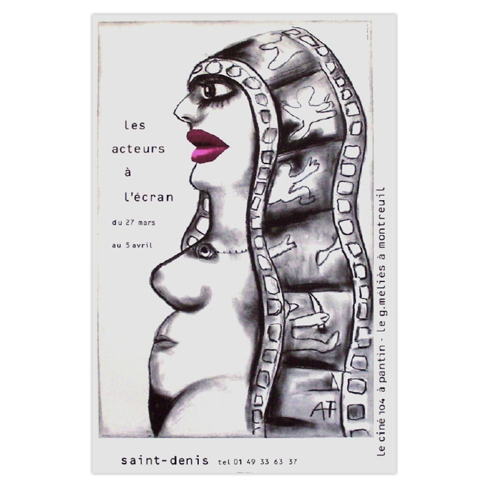 André François Poster Les Acteurs à L'écran (Affiche Mât) 1998