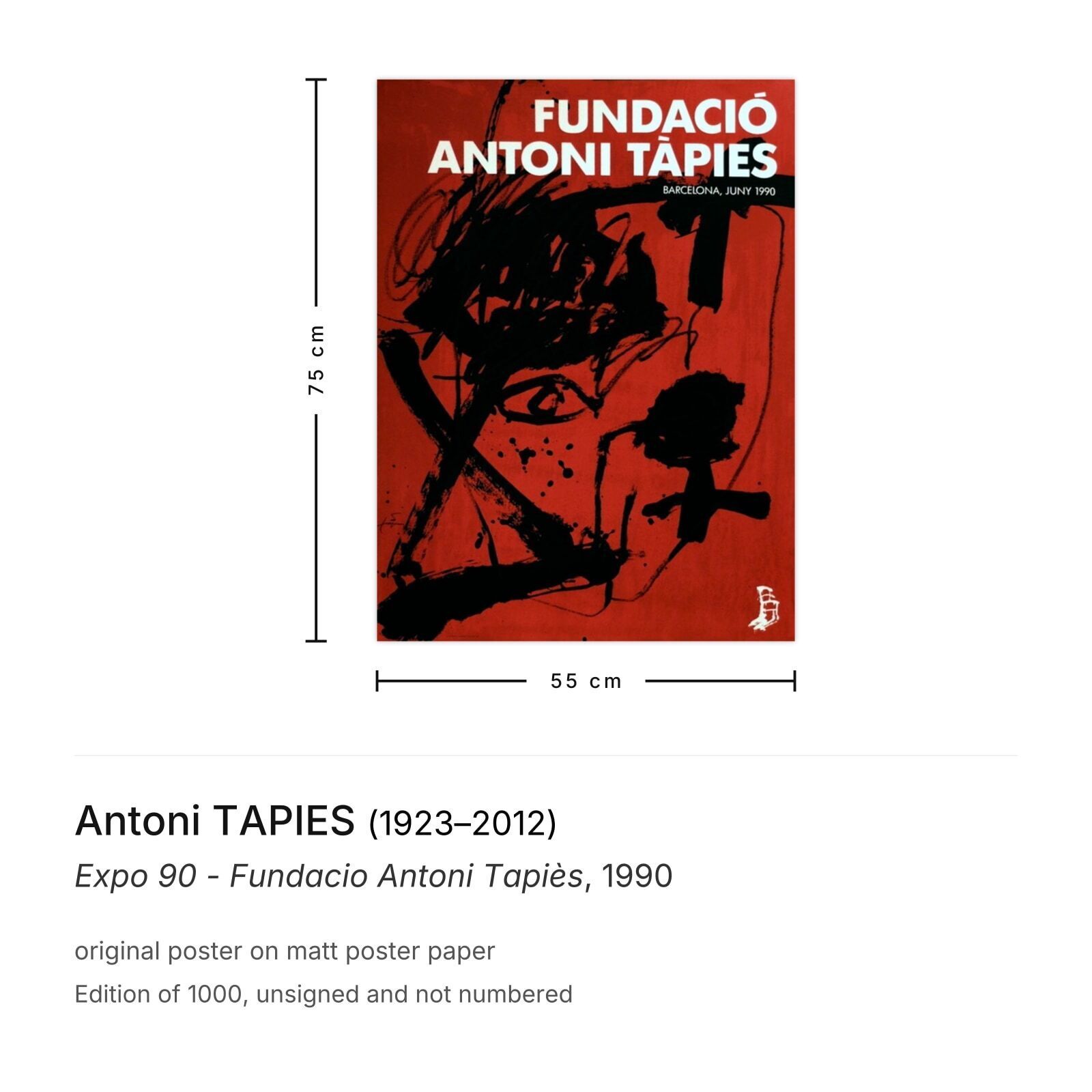 Antoni Tapies Poster Expo 90   Fundacio Antoni Tapiès photo furniture