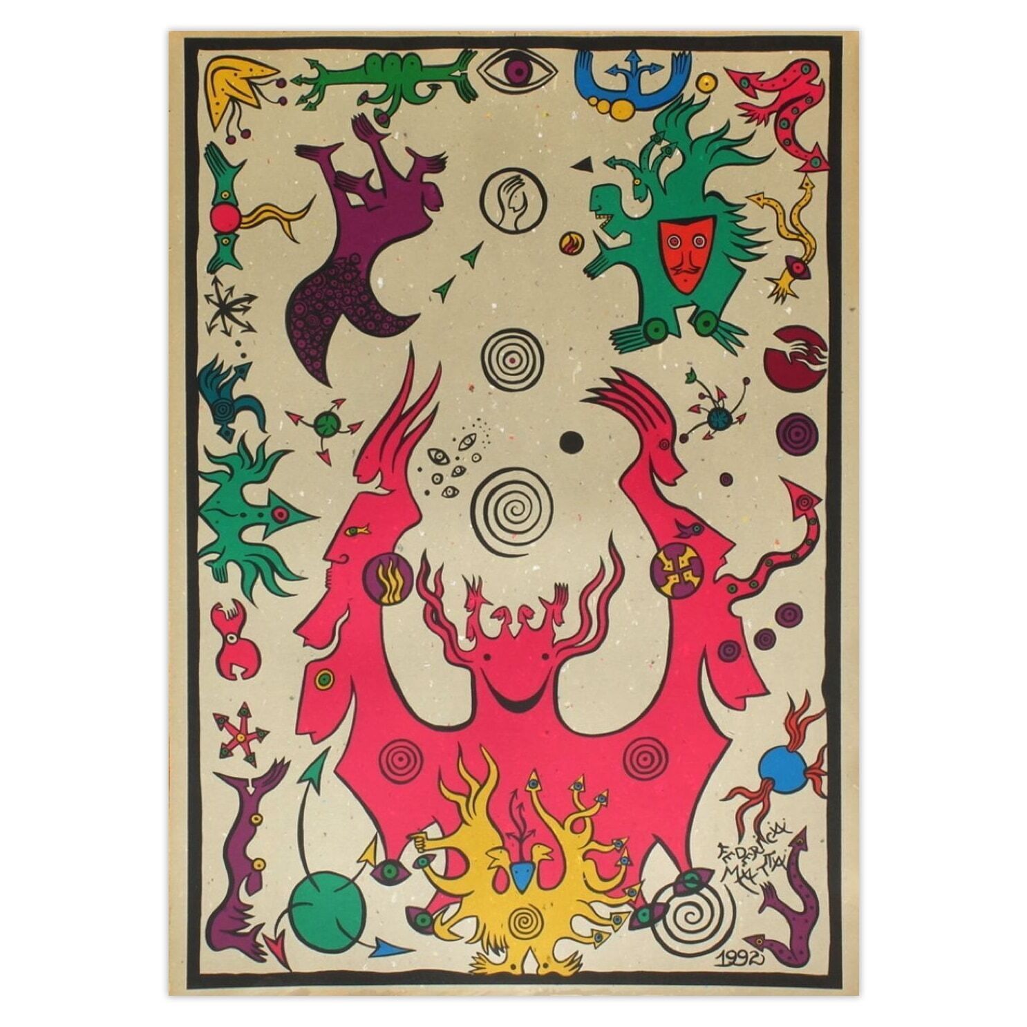 Federica Matta Screenprint Fête Païenne 1992