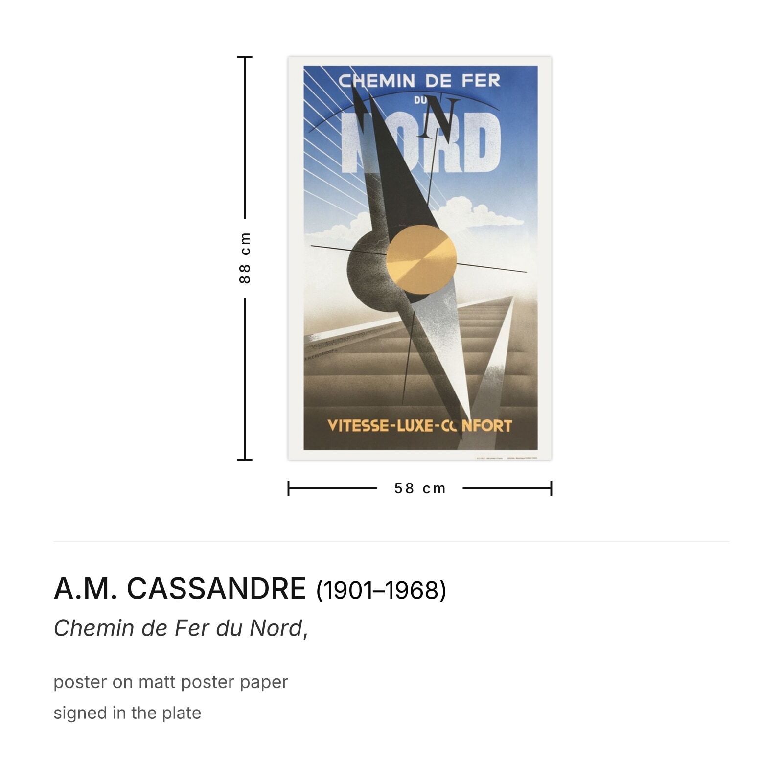 A.M. Cassandre Poster Chemin De Fer Du Nord photo furniture