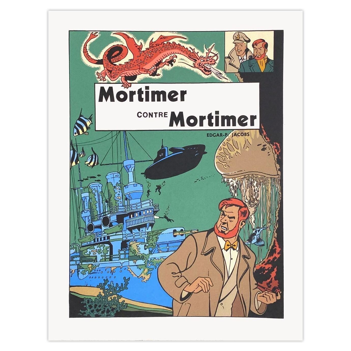 Edgar P. Jacobs Zeefdruk Mortimer Contre Mortimer 1985
