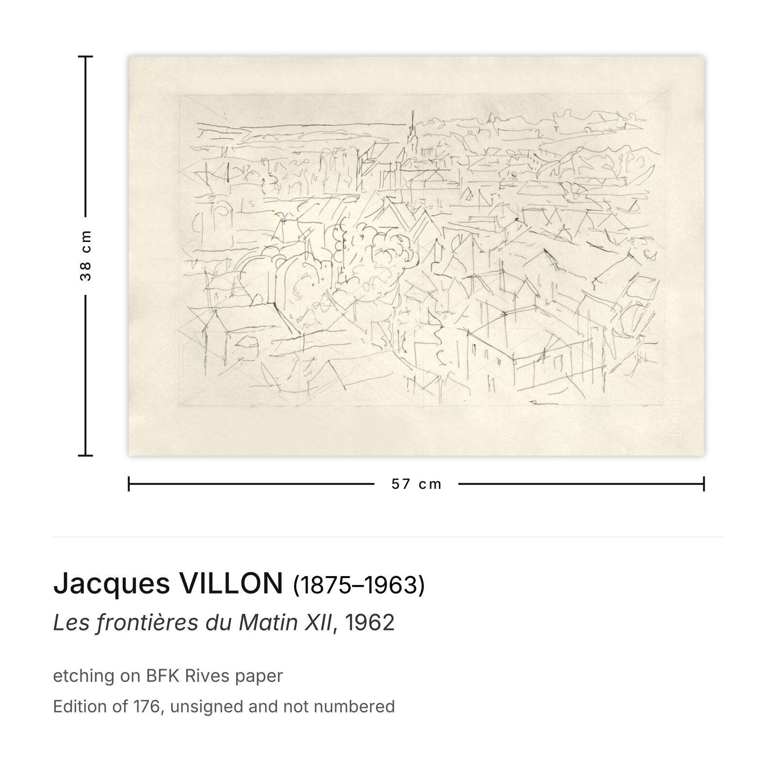Jacques Villon Etching Les Frontières Du Matin XII 1962 photo furniture