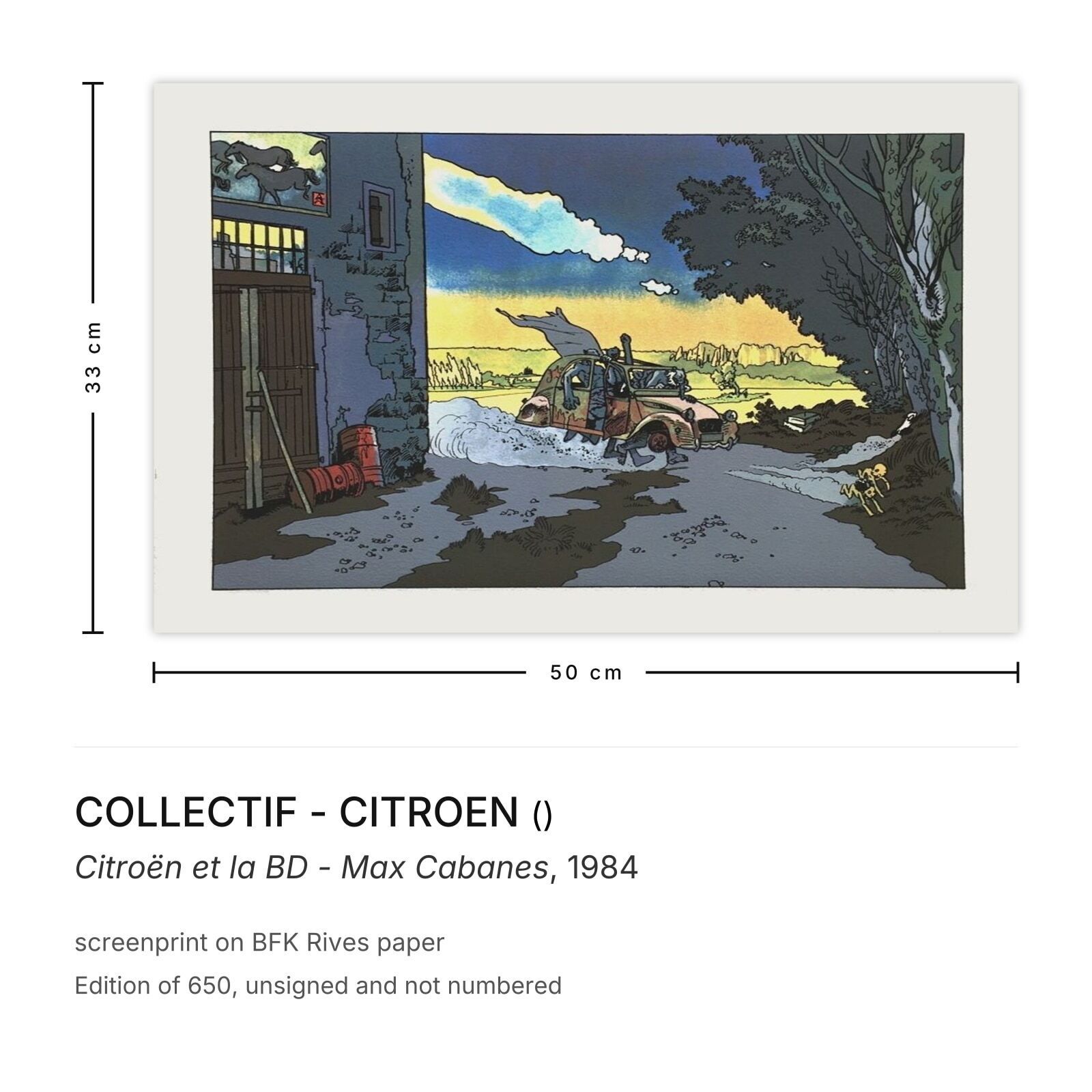 Collectif   Citroen Screenprint Citroën Et La Bd   Max Cabanes 1984 photo furniture