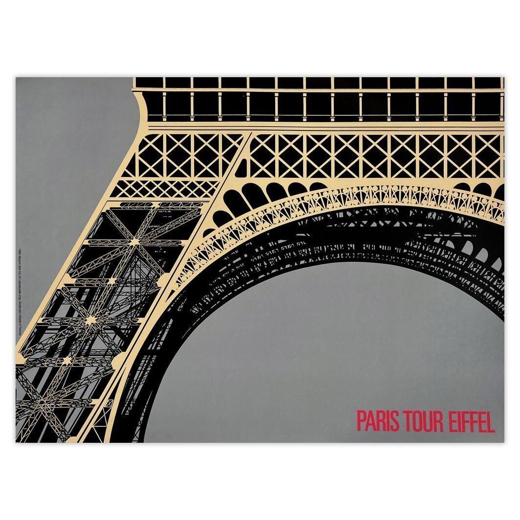 Alberto Bali Screenprint Paris Tour Eiffel (In Grey) 1985