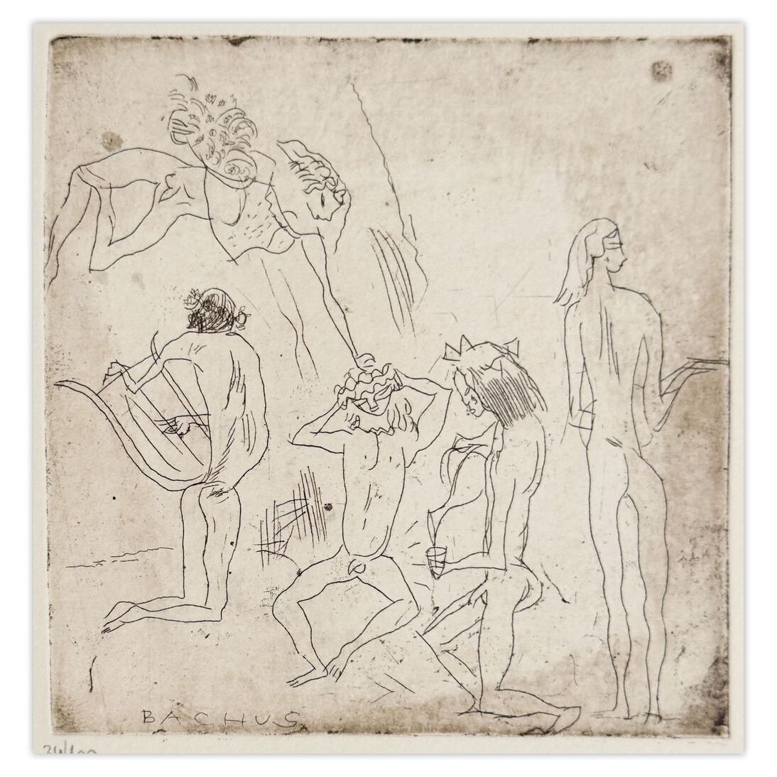 Jules Pascin Etching Bacchus II 1980 photo for sale