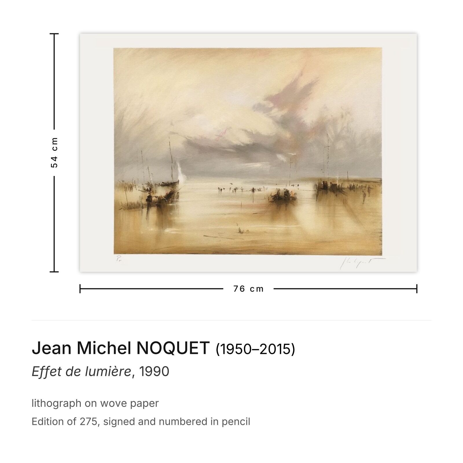 Jean Michel Noquet Gesigneerde Lithografie Effet De Lumière 1990 photo furniture
