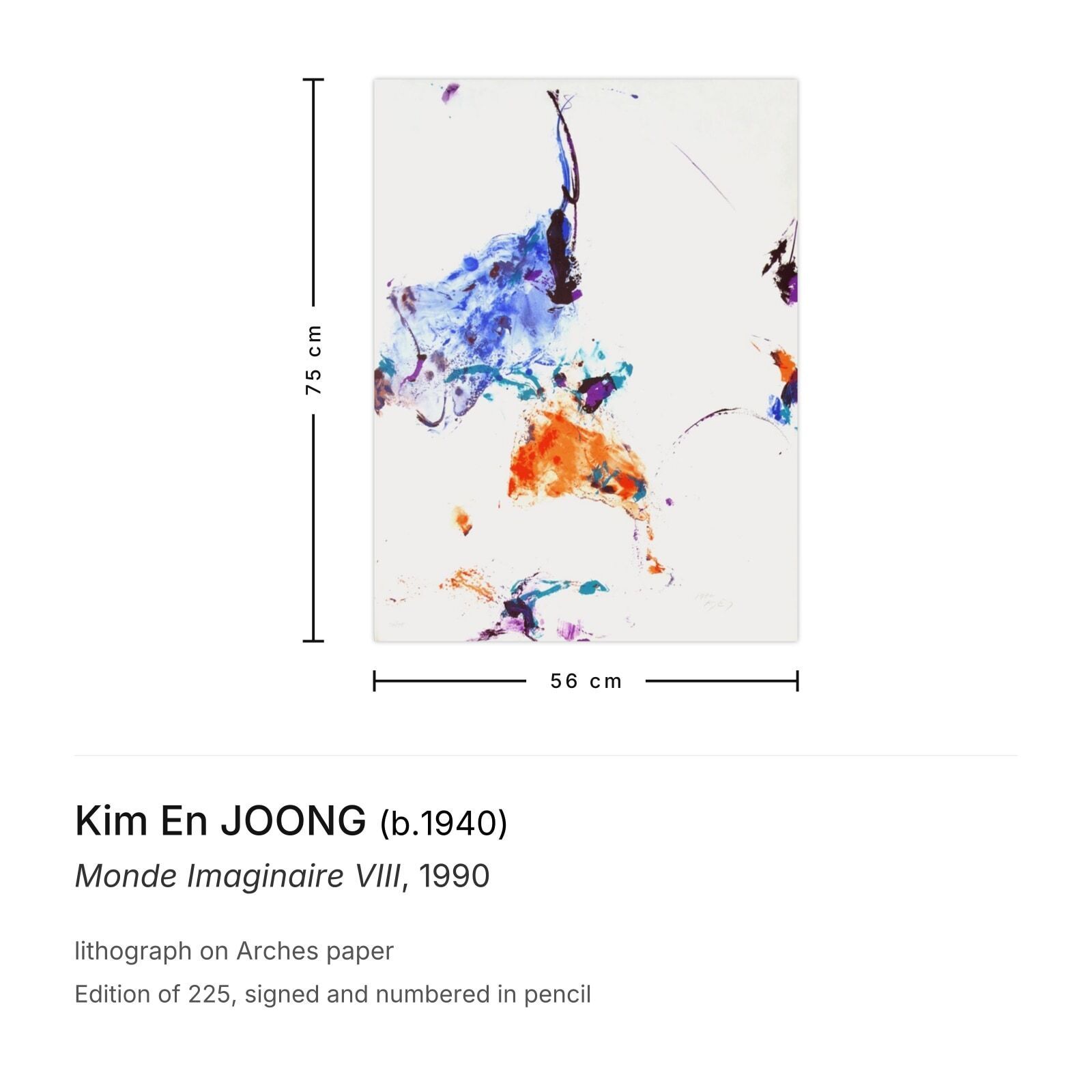 Kim En Joong Gesigneerde Lithografie Monde Imaginaire VIII 1990 photo furniture
