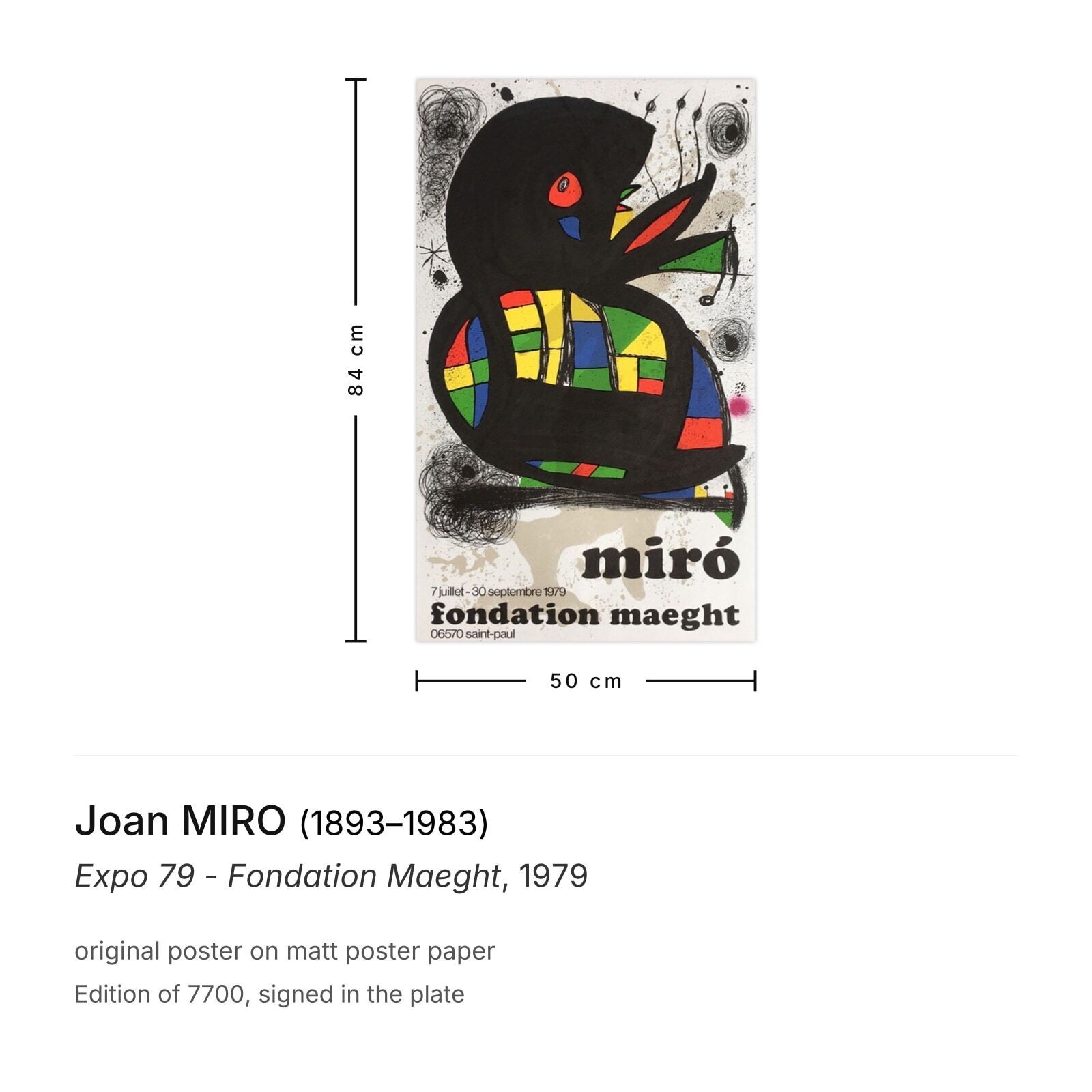 Joan Miro Poster Expo 79   Fondation Maeght photo furniture