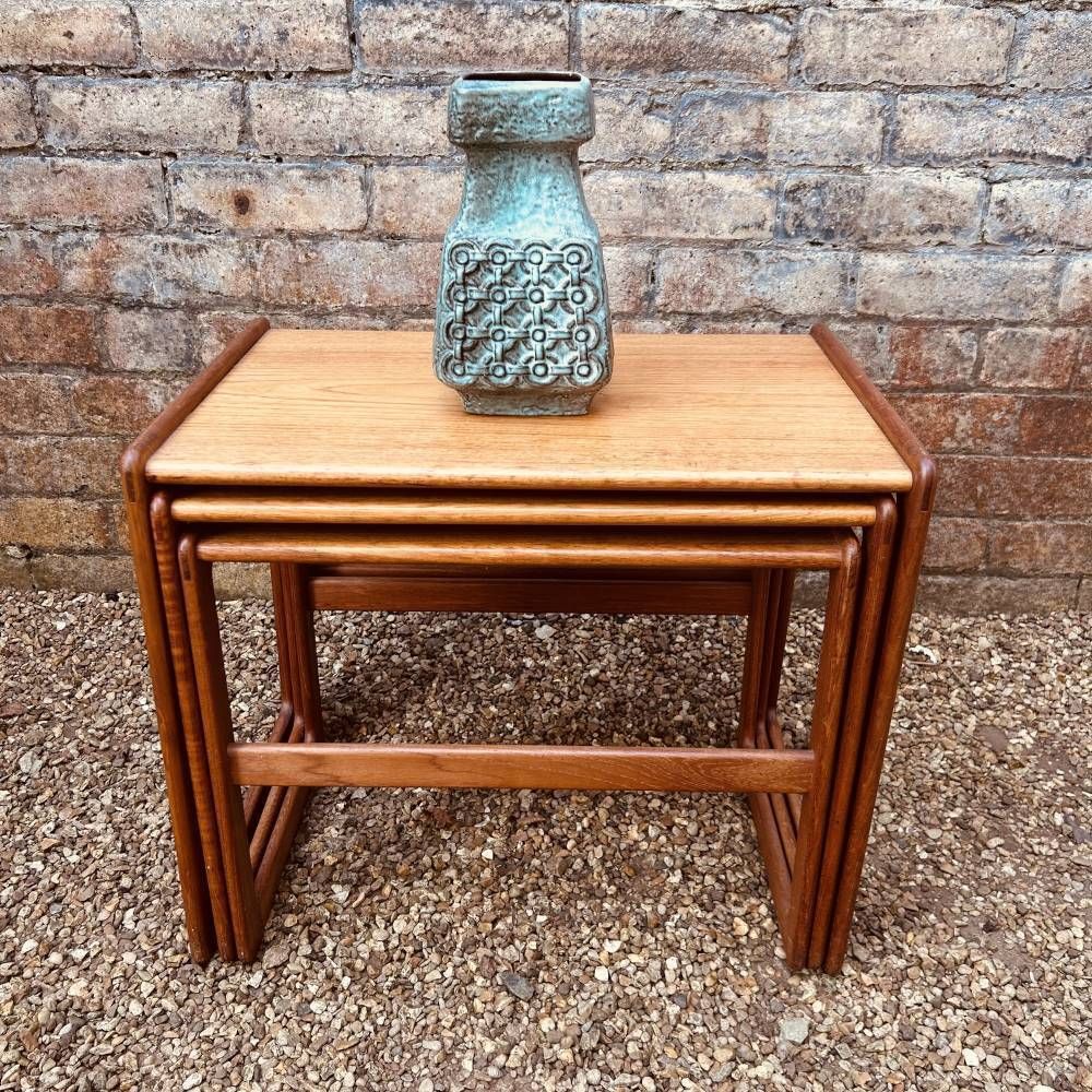 Arne Hovmand Olsen For Mogens Kold Danish Teak Nest Of Three Tables, Denmark, C.1965