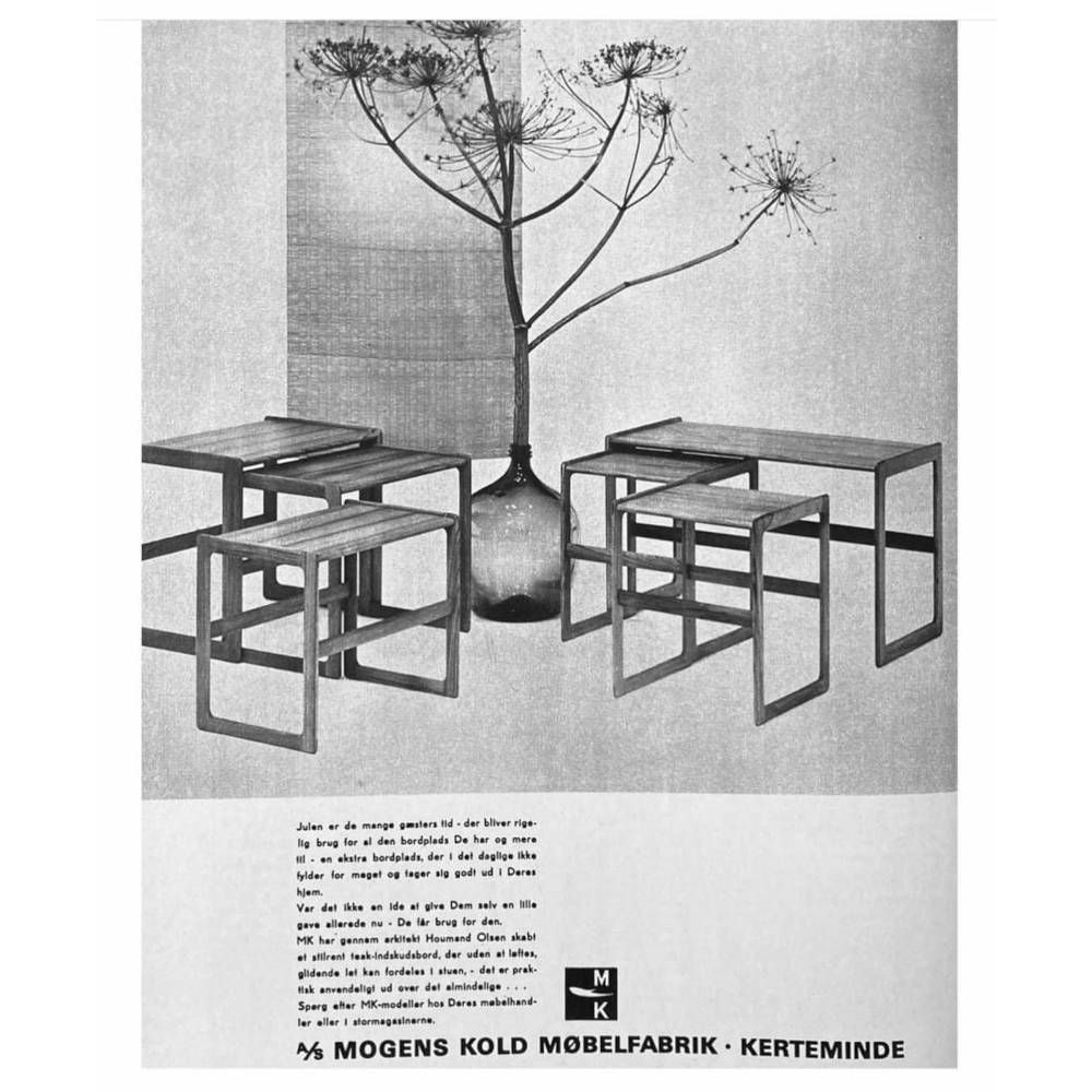 Arne Hovmand Olsen For Mogens Kold Danish Teak Nest Of Three Tables, Denmark, C.1965 photo 395.0