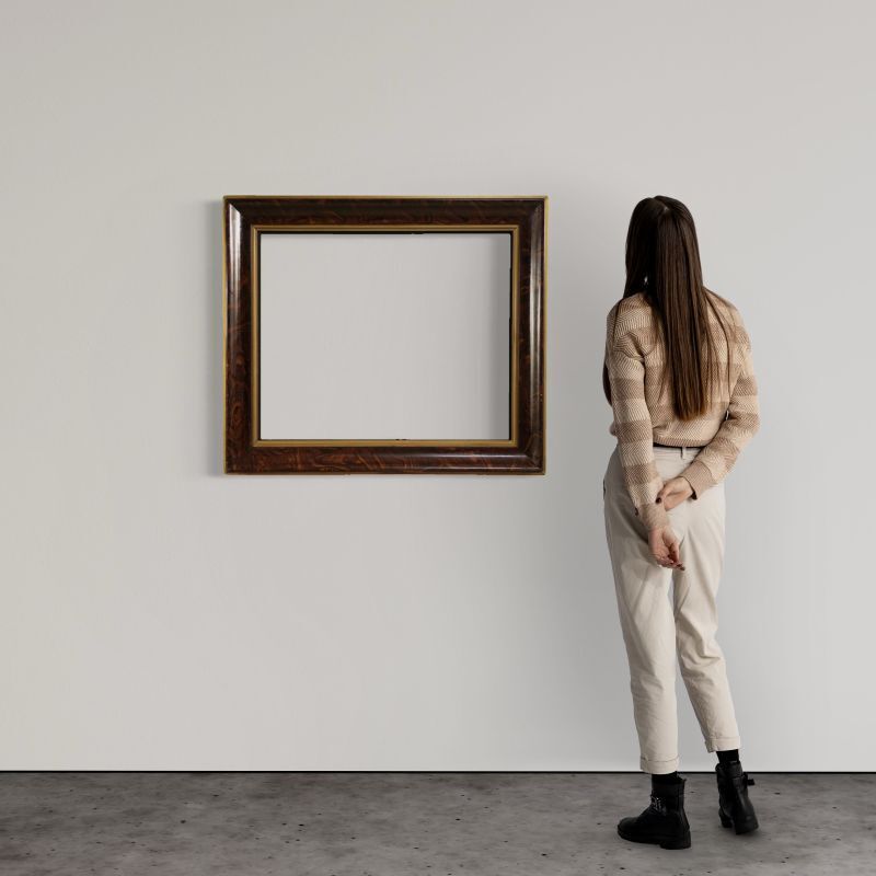 photo for sale 20th Century Lacquered And Gilded Wooden Frame